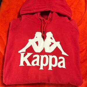 Kappa Bold Red Hoodie with White Logo